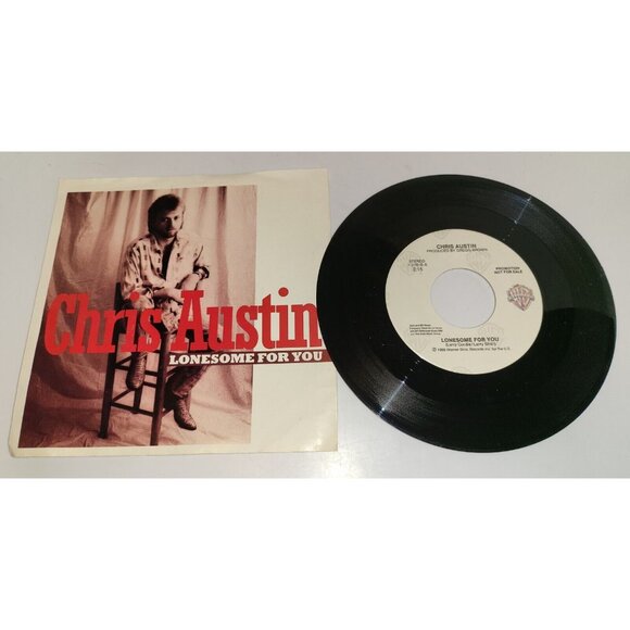 Rare Country 45 & Pic Sleeve - Chris Austin - Lonesome For You - Promo Edition!! - Picture 7 of 12